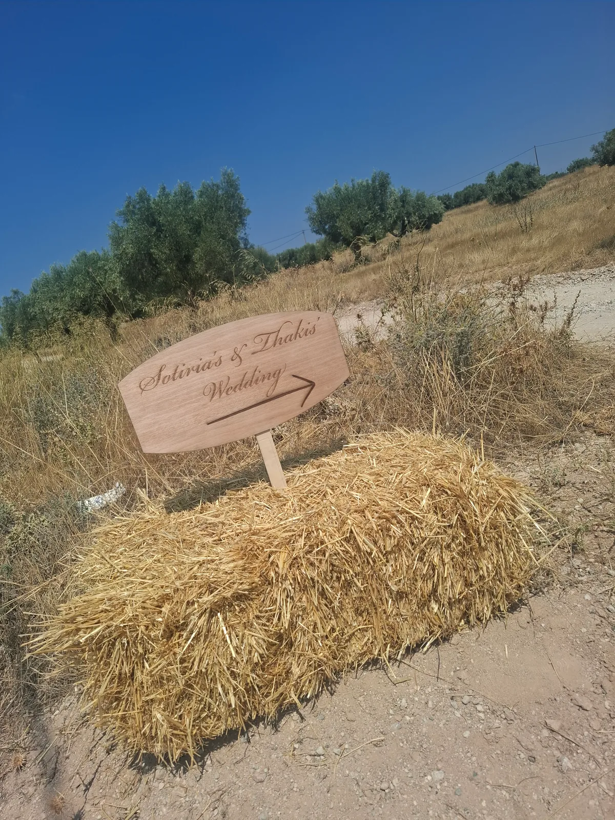 Ξύλινη πινακίδα κατεύθυνσης στον χώρο της εκδήλωσης